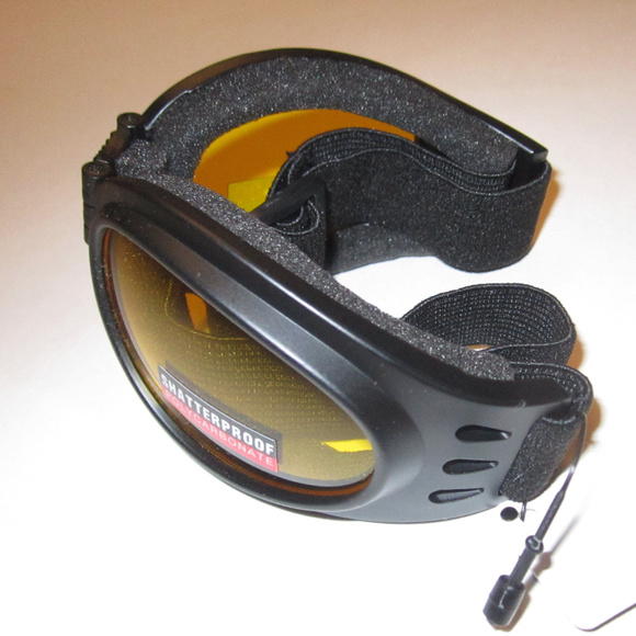 2 Men Motorcycle Horse Goggles Padded Riding Yellow Lenses and Tinted Vented - Picture 2 of 4